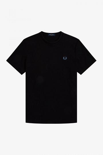 Black Fred Perry 1952 Graphic Men's T Shirts | PH 1624RVDW